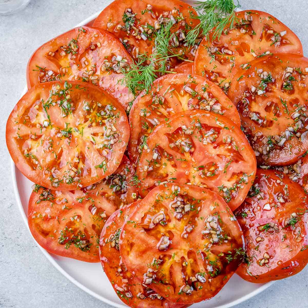 Fresh slices of vine-ripened tomatoes